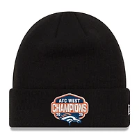 Men's New Era Black Denver Broncos 2025 AFC West Division Champions Cuffed Knit Hat