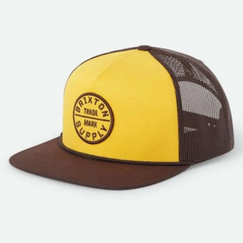 Unisex Brixton Brown/Yellow Brixton Oath MP Adjustable Trucker Hat