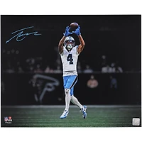 Tetairoa McMillan Carolina Panthers Autographed 16" x 20" White Jersey Catch Spotlight Photograph