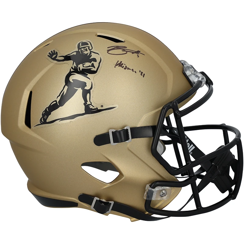 Bryce Young Alabama Crimson Tide Autographed Riddell Gold Heisman Speed Replica Helmet with "Heisman 21" Inscription