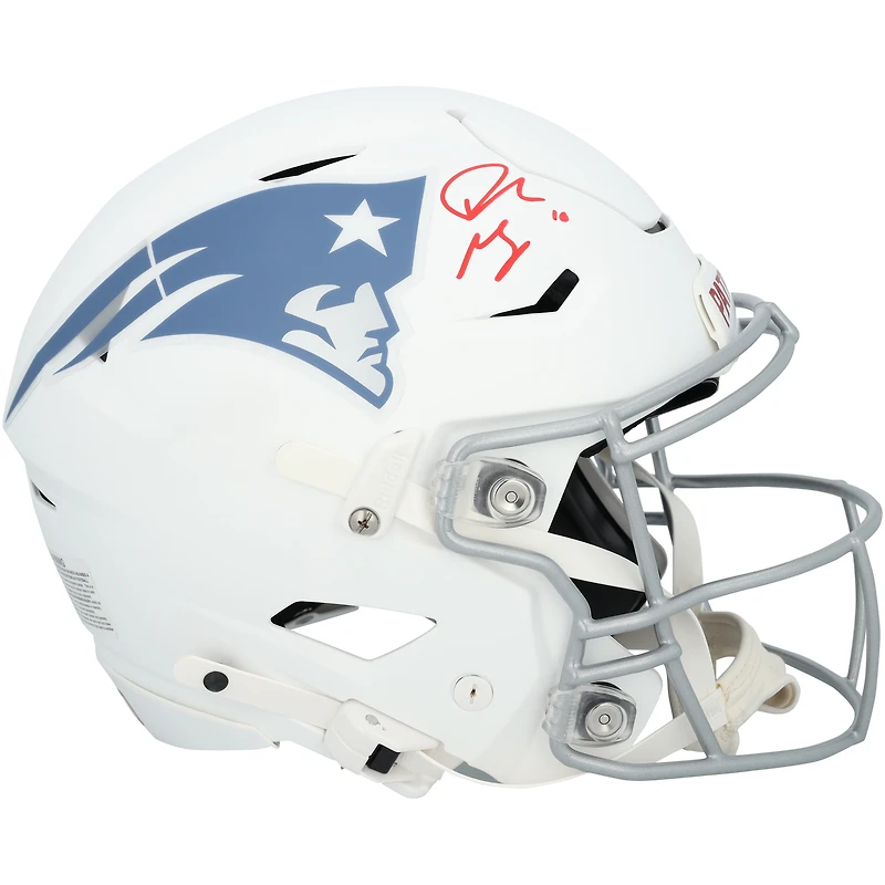 Drake Maye New England Patriots Autographed Riddell Rivalry Speed Flex Authentic Helmet