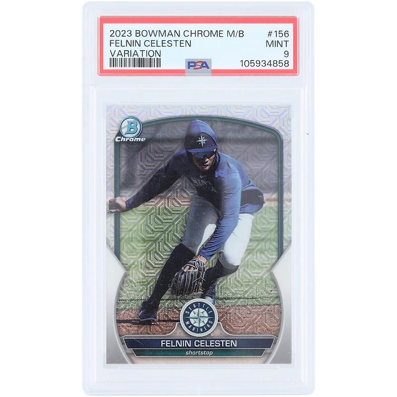 Felnin Celesten Seattle Mariners 2023 Bowman Chrome Mega Box Variation #BCP-156 PSA Authenticated 9 Card