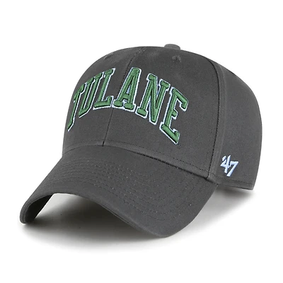 Men's '47 Charcoal Tulane Green Wave Legend Lone Script MVP Adjustable Hat