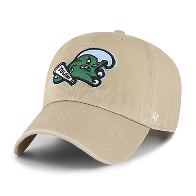 Men's '47  Khaki Tulane Green Wave Clean Up Adjustable Hat