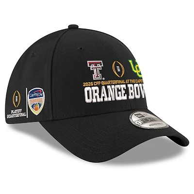 Unisex New Era Black Texas Tech Red Raiders vs. Oregon Ducks College Football Playoff 2026 Orange Bowl 9FORTY Adjustable Hat