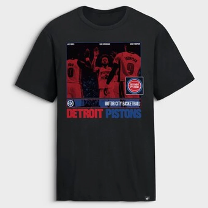 Men's Detroit Pistons Ausar Thompson, Jalen Duren & Cade Cunningham Black Nasty Boys T-Shirt