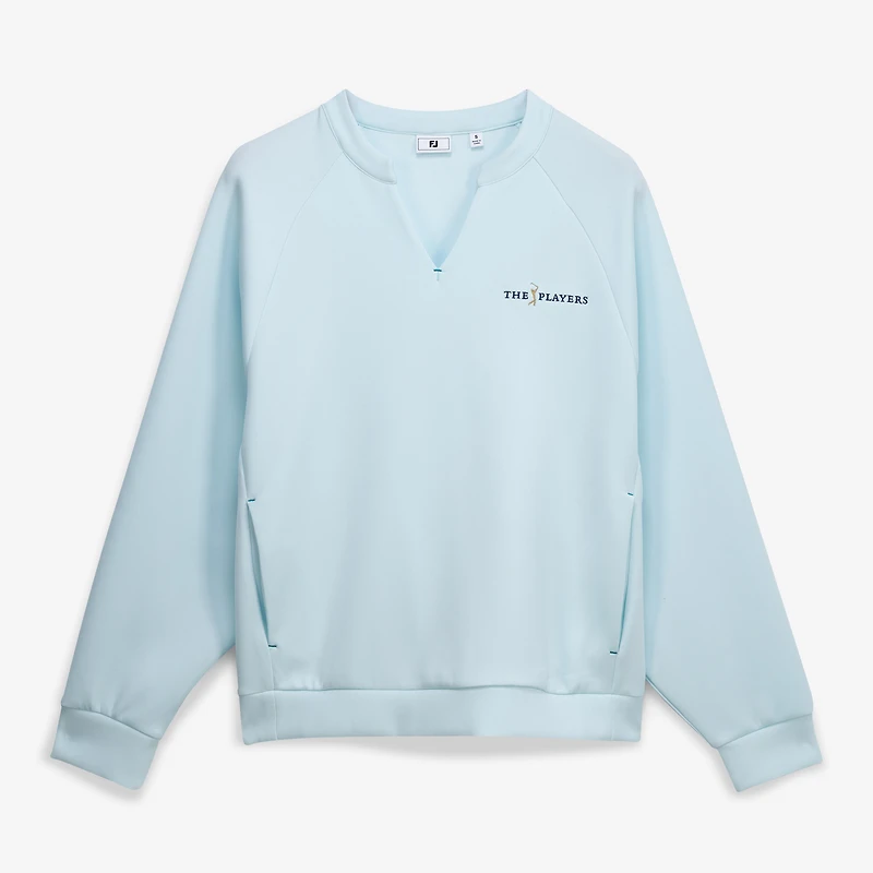 Women's FootJoy Light Blue THE PLAYERS V-Neck Tri-Blend Raglan Sweatshirt