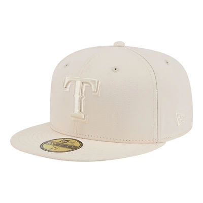 Men's New Era Cream Texas Rangers Color Pack 59FIFTY Fitted Hat