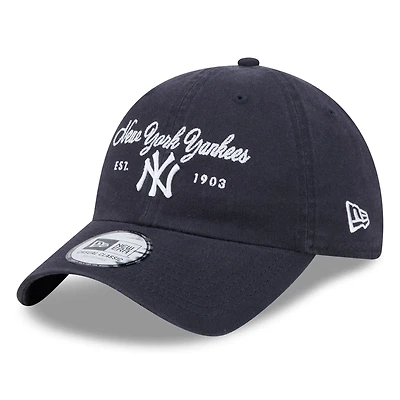 Women's New Era Navy New York Yankees Script Casual Classic Adjustable Hat