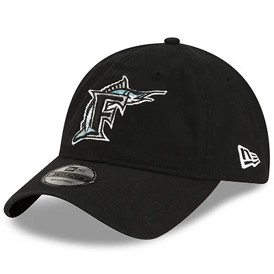Men's New Era  Black Florida Marlins Core Classic Replica 9TWENTY Adjustable Hat