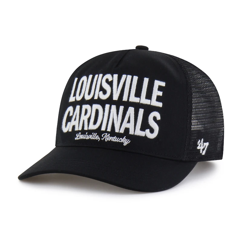 Men's '47 Black Louisville Cardinals Contemporary Hitch Trucker Adjustable Hat