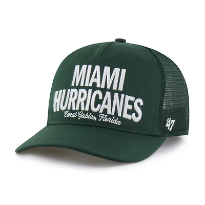 Men's '47 Green Miami Hurricanes Contemporary Hitch Trucker Adjustable Hat
