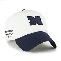 Men's '47  White/Navy Michigan Wolverines Contemporary Basics Two Tone Clean Up Adjustable Hat
