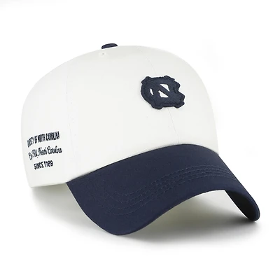 Men's '47  White/Navy North Carolina Tar Heels Contemporary Basics Two Tone Clean Up Adjustable Hat