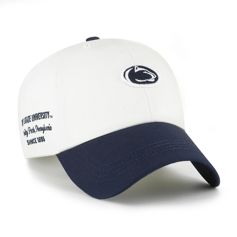 Men's '47  White/Navy Penn State Nittany Lions Contemporary Basics Two Tone Clean Up Adjustable Hat