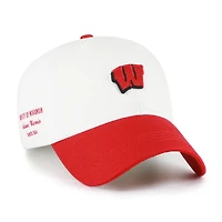 Men's '47  White/Red Wisconsin Badgers Contemporary Basics Two Tone Clean Up Adjustable Hat