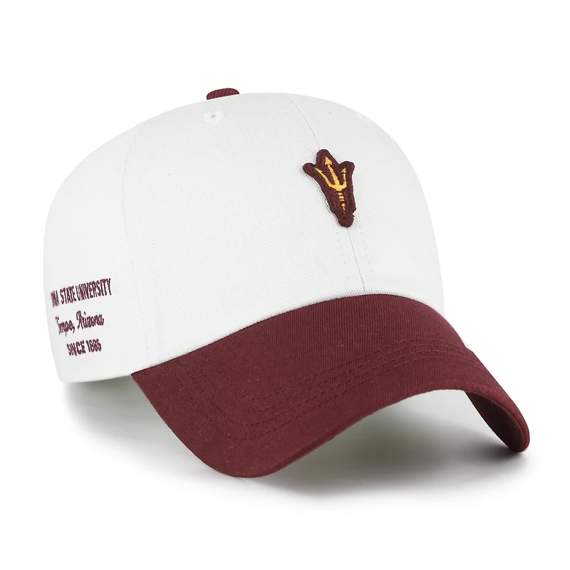Men's '47  White/Maroon Arizona State Sun Devils Contemporary Basics Two Tone Clean Up Adjustable Hat