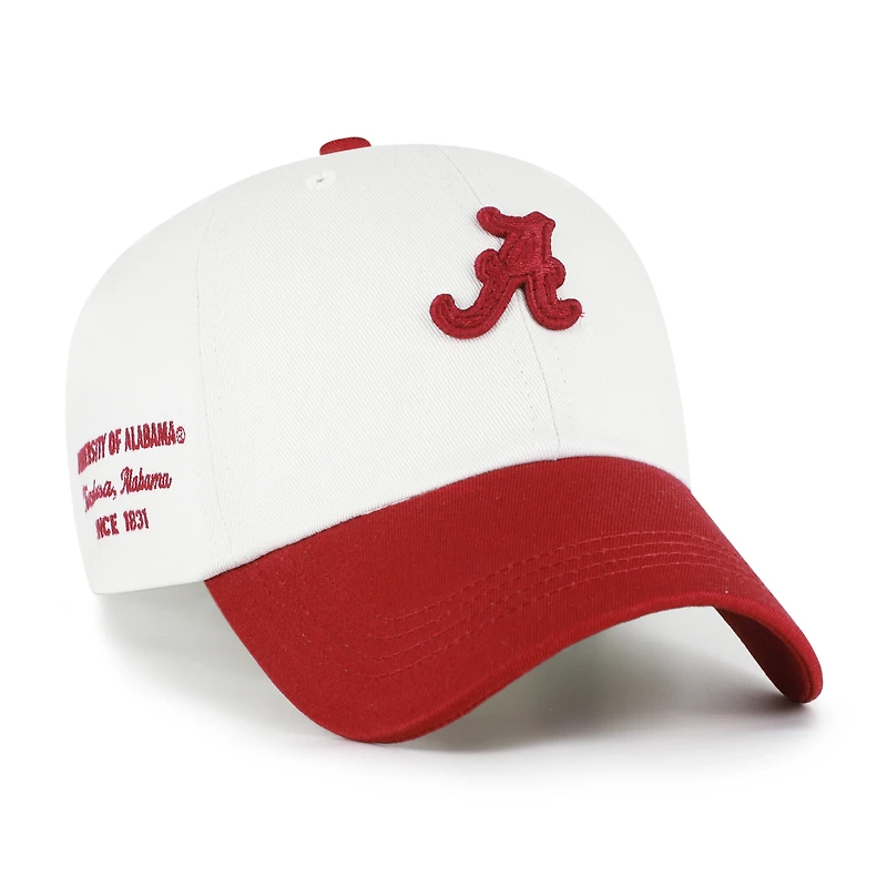 Men's '47  White/Crimson Alabama Crimson Tide Contemporary Basics Two Tone Clean Up Adjustable Hat
