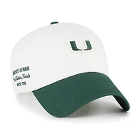 Men's '47  White/Green Miami Hurricanes Contemporary Basics Two Tone Clean Up Adjustable Hat