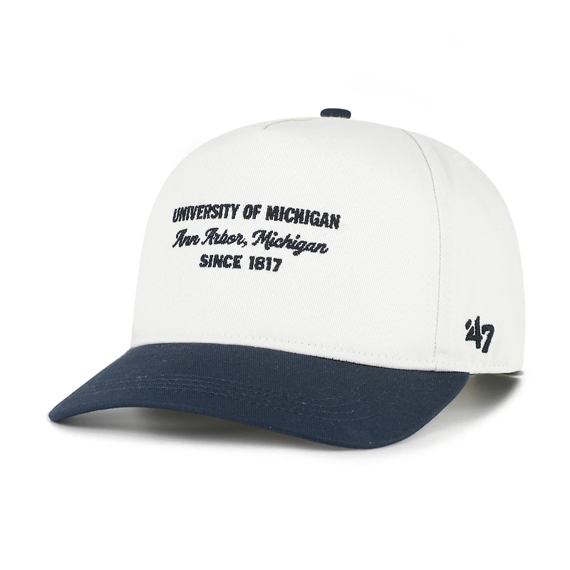 Men's '47 White Michigan Wolverines Contemporary Basics Two-Tone Hitch Adjustable Hat