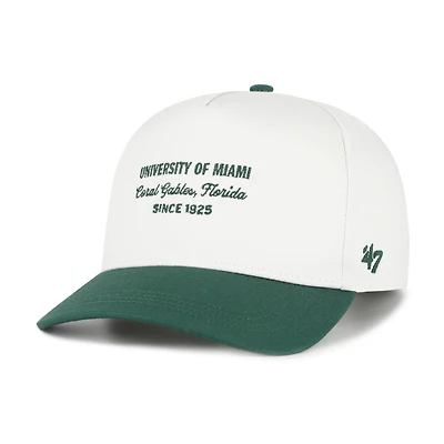 Men's '47 White Miami Hurricanes Contemporary Basics Two-Tone Hitch Adjustable Hat