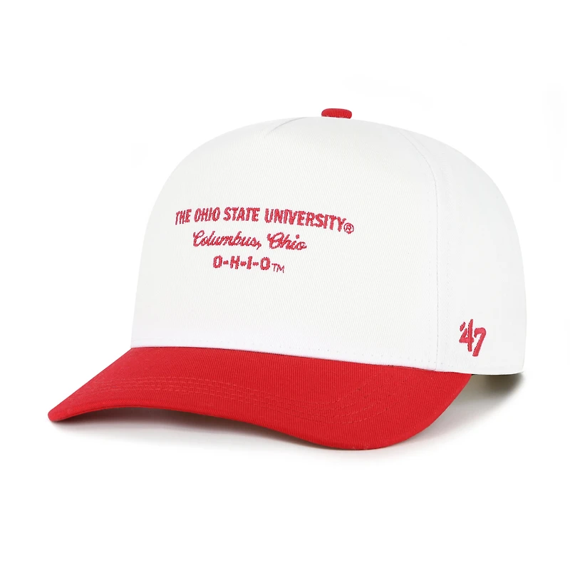 Men's '47 White Ohio State Buckeyes Contemporary Basics Two-Tone Hitch Adjustable Hat