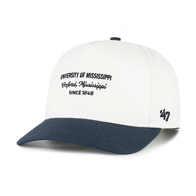 Men's '47 White Ole Miss Rebels Contemporary Basics Two-Tone Hitch Adjustable Hat