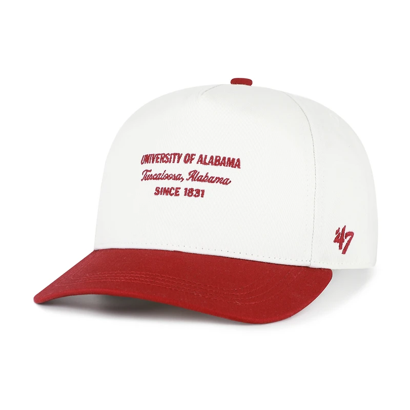Men's '47 White Alabama Crimson Tide Contemporary Basics Two-Tone Hitch Adjustable Hat