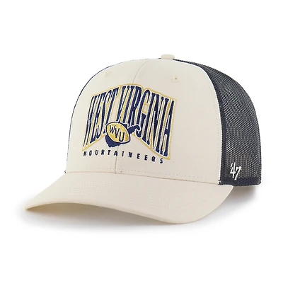 Men's '47  Natural West Virginia Mountaineers Drawbridge Trucker Adjustable Hat