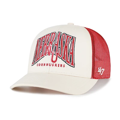 Men's '47  Cream Nebraska Huskers Drawbridge Trucker Adjustable Hat