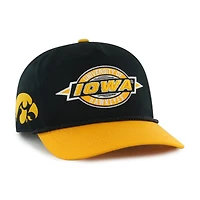 Youth '47  Black Iowa Hawkeyes Frame Out Hitch Rope Adjustable Hat