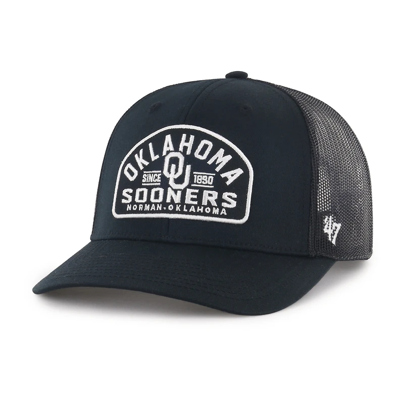 Men's '47  Black Oklahoma Sooners Leland Trucker Adjustable Hat