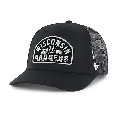 Men's '47  Black Wisconsin Badgers Leland Trucker Adjustable Hat