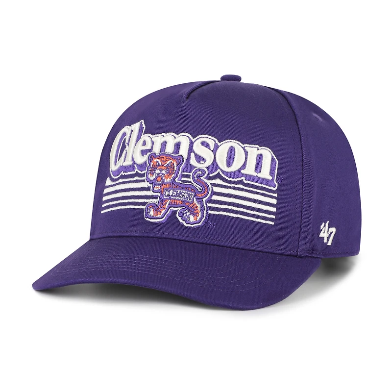 Men's '47  Purple Clemson Tigers Script Fade Hitch Adjustable Hat