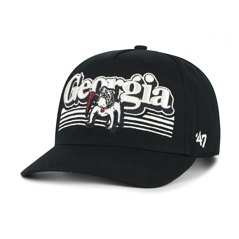 Men's '47  Black Georgia Bulldogs Script Fade Hitch Adjustable Hat