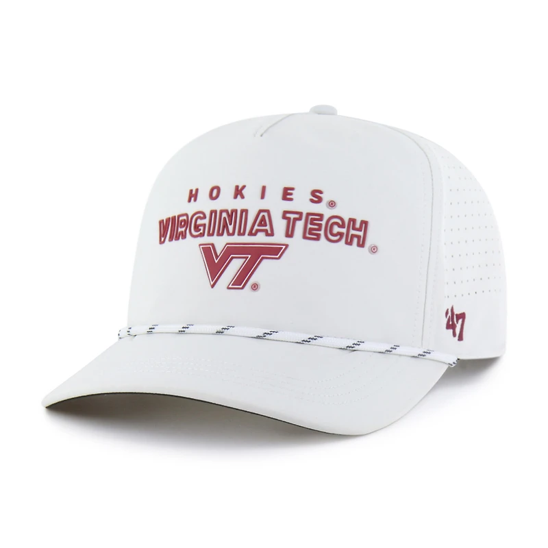 Men's '47  White Virginia Tech Hokies Forward Vent Hitch Rope Adjustable Hat
