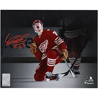 Lucas Raymond Detroit Red Wings Autographed 8" x 10" 100th Goal Celebration Spotlight Photograph