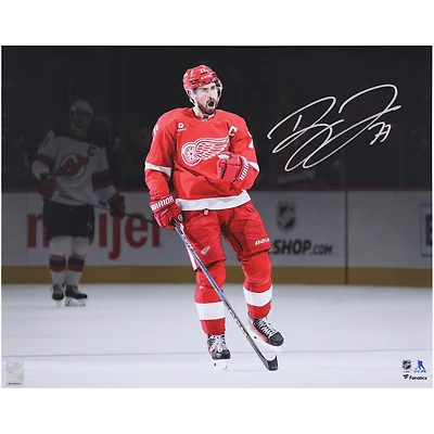 Dylan Larkin Detroit Red Wings Autographed 16" x 20" Red Jersey Celebration Spotlight Photograph