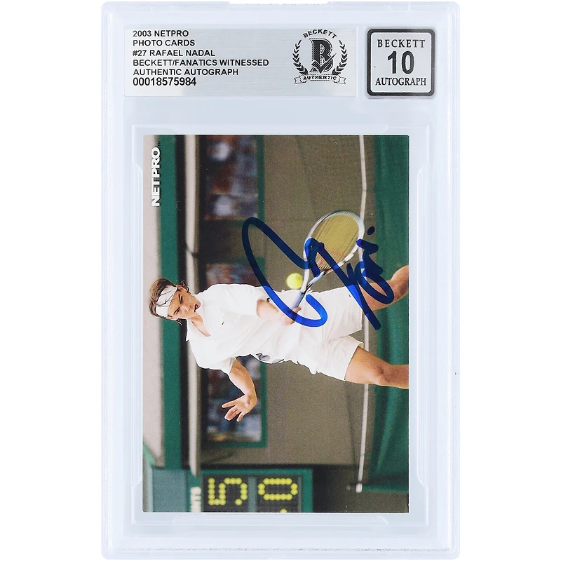 Rafael Nadal Autographed 2003 NetPro Photo Cards #27 Beckett Fanatics Witnessed Authenticated Auto 10 Rookie Card