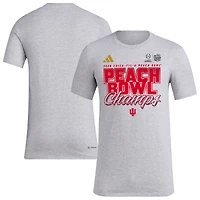 Men's adidas Gray Indiana Hoosiers College Football Playoff 2026 Peach Bowl Champions T-Shirt