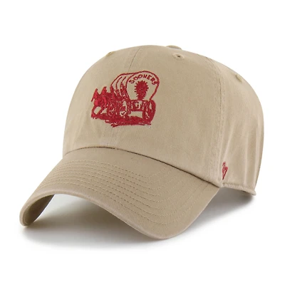 Men's '47  Khaki Oklahoma Sooners Clean Up Adjustable Hat