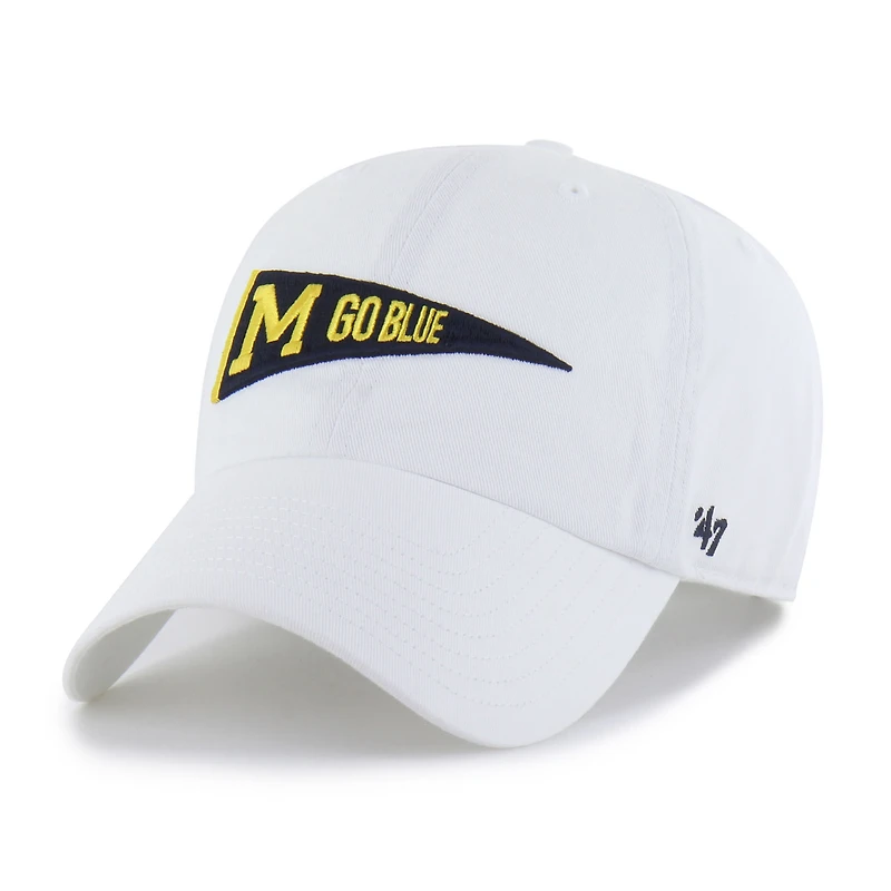 Men's '47  White Michigan Wolverines Vault Clean Up Adjustable Hat