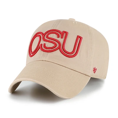Men's '47  Khaki Ohio State Buckeyes Vault Clean Up Adjustable Hat