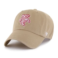 Men's '47  Khaki Wisconsin Badgers Vault Clean Up Adjustable Hat