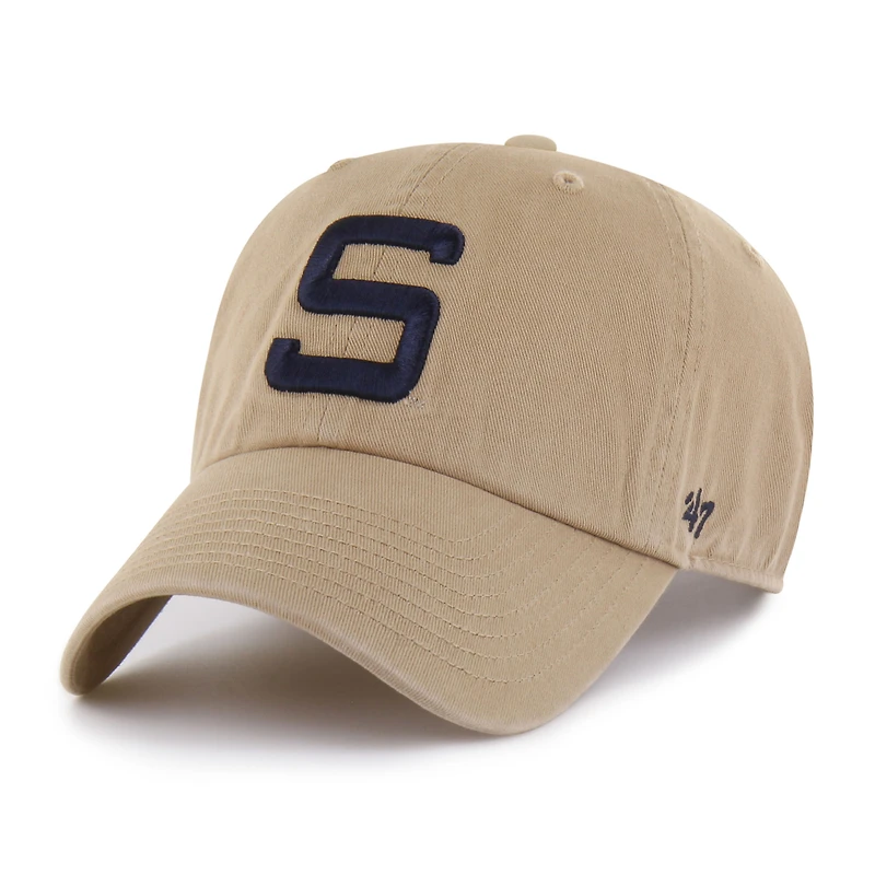 Men's '47 Khaki Penn State Nittany Lions Vault Clean Up Adjustable Hat