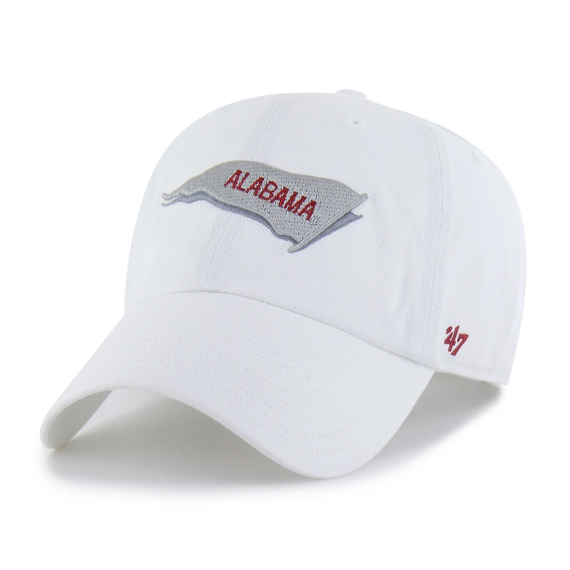 Men's '47  White Alabama Crimson Tide Vault Clean Up Adjustable Hat