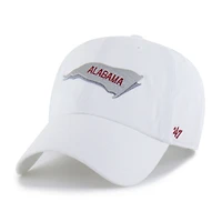 Men's '47  White Alabama Crimson Tide Vault Clean Up Adjustable Hat