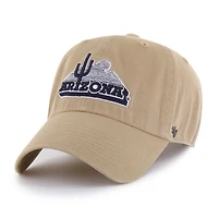 Men's '47  Khaki Arizona Wildcats Vault Clean Up Adjustable Hat
