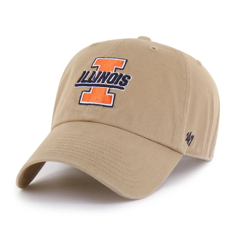 Men's '47  Khaki Illinois Fighting Illini Vault Clean Up Adjustable Hat