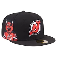 Men's New Era Black New Jersey Devils Active Mascot 59FIFTY Fitted Hat